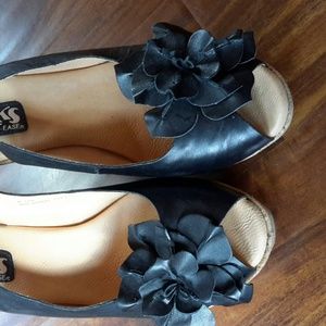 Platform Black Kork ease peep toe 8